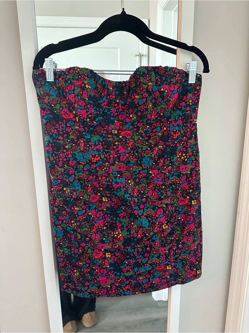 Nanette Lepore Black Floral Mini Dress with Pink, Teal & Yellow Accents